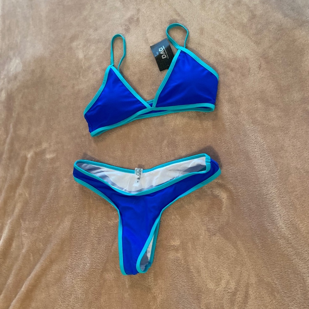 Daci Bikini Aqua top and Brazilian bottom size M